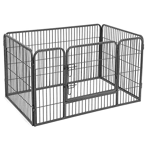 Kutya kennel, kutyaketrec ,4 részes szobakennel, szürke-VASBÚTOR