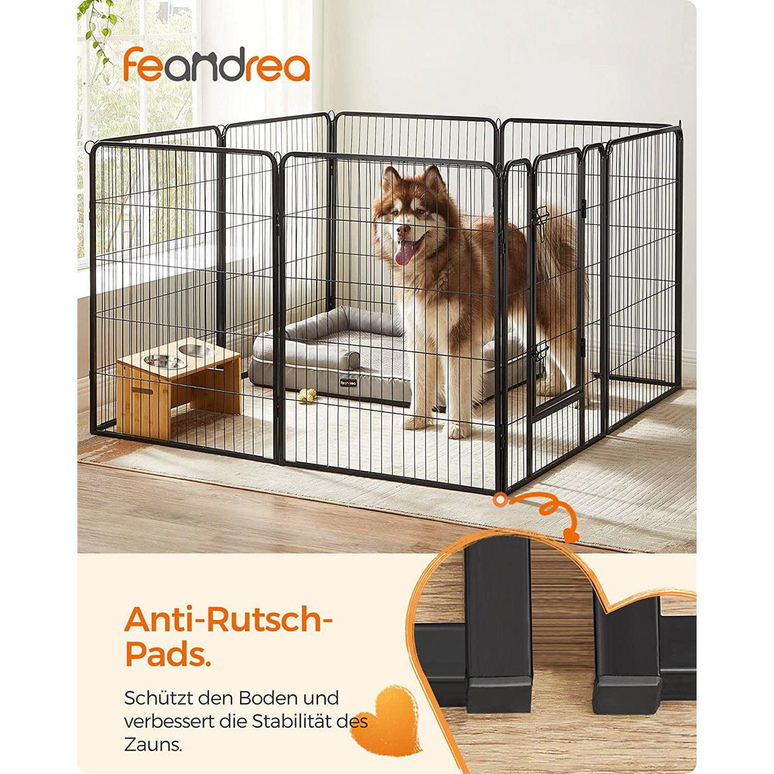 Kutya kennel, kutyaketrec, 8 paneles kisállat járóka 100 cm magas | FEANDREA-VASBÚTOR