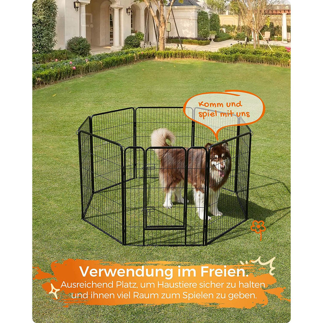 Kutya kennel, kutyaketrec, 8 paneles kisállat járóka 100 cm magas | FEANDREA-VASBÚTOR