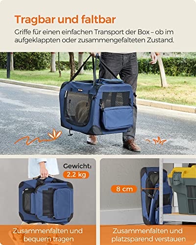 Kutyahordozó, összecsukható, szövetből készült kisállathordozó, S, kék-VASBÚTOR