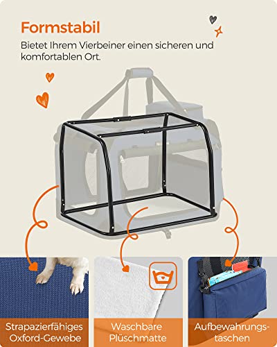 Kutyahordozó, összecsukható, szövetből készült kisállathordozó, S, kék-VASBÚTOR