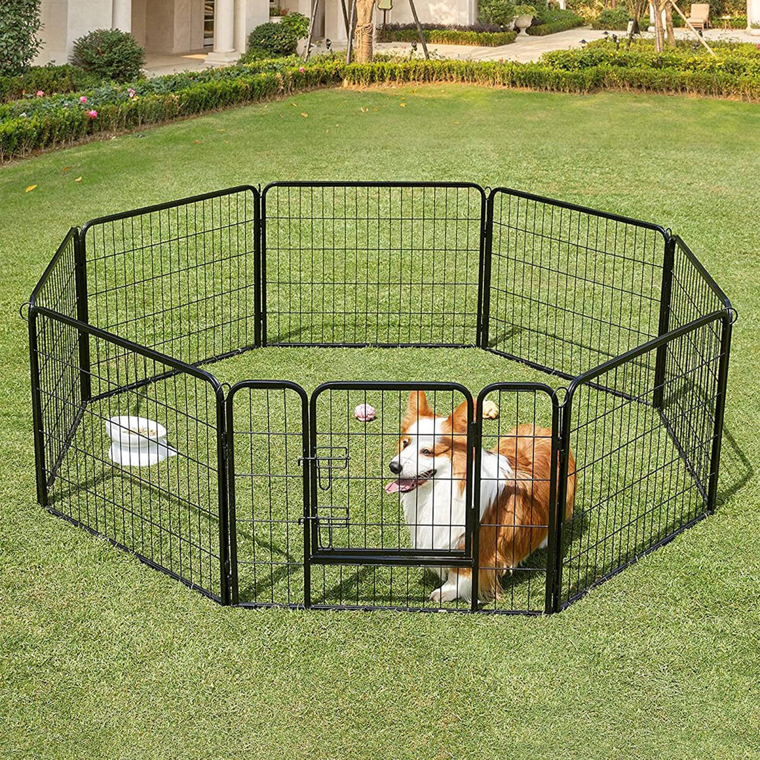 Kutyaketrec 60 cm magas, kisállat-járóka összecsukható és hordozható | FEANDREA-VASBÚTOR