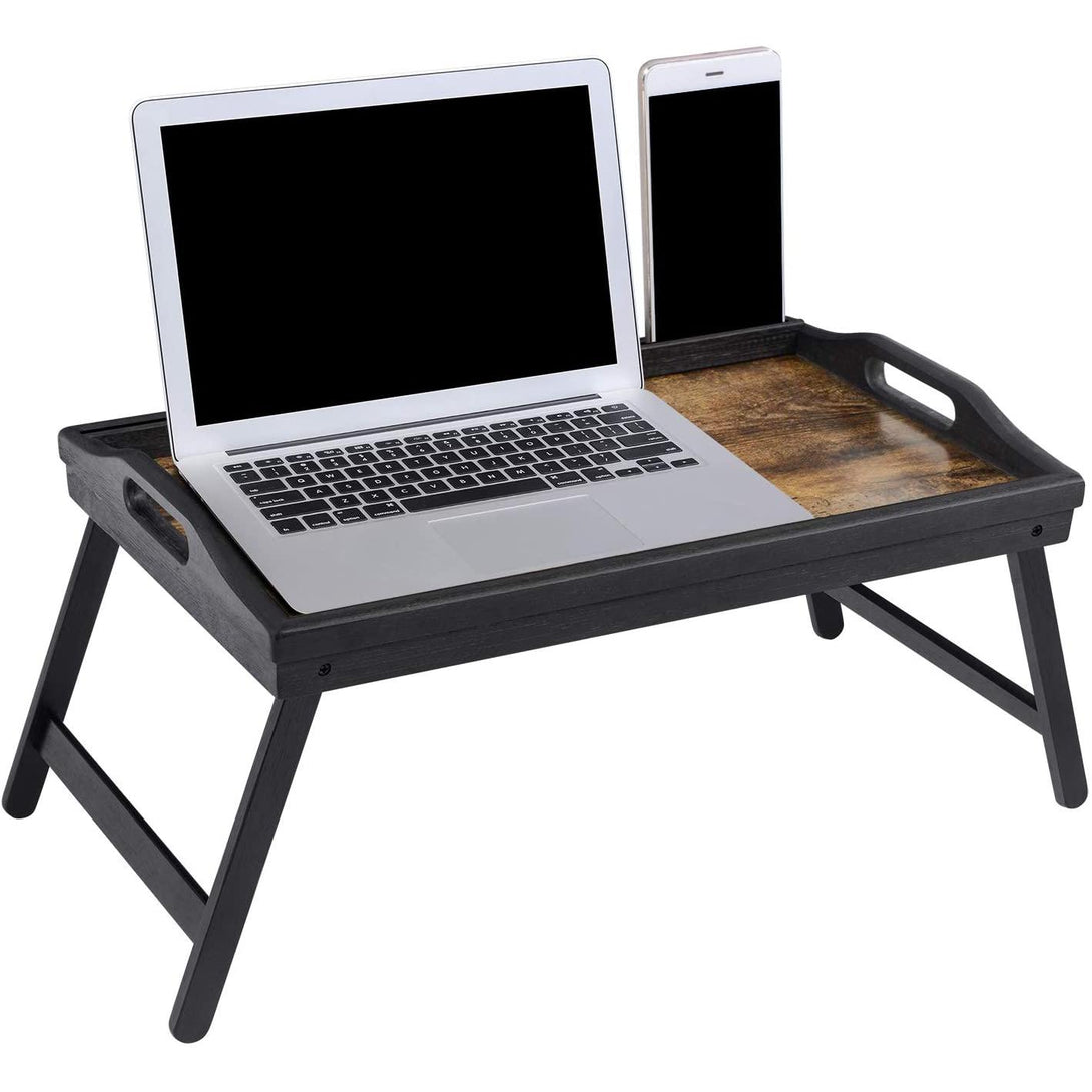 Laptop állvány, Reggelizőtálca, összecsukható bambusz lábakkal-VASBÚTOR
