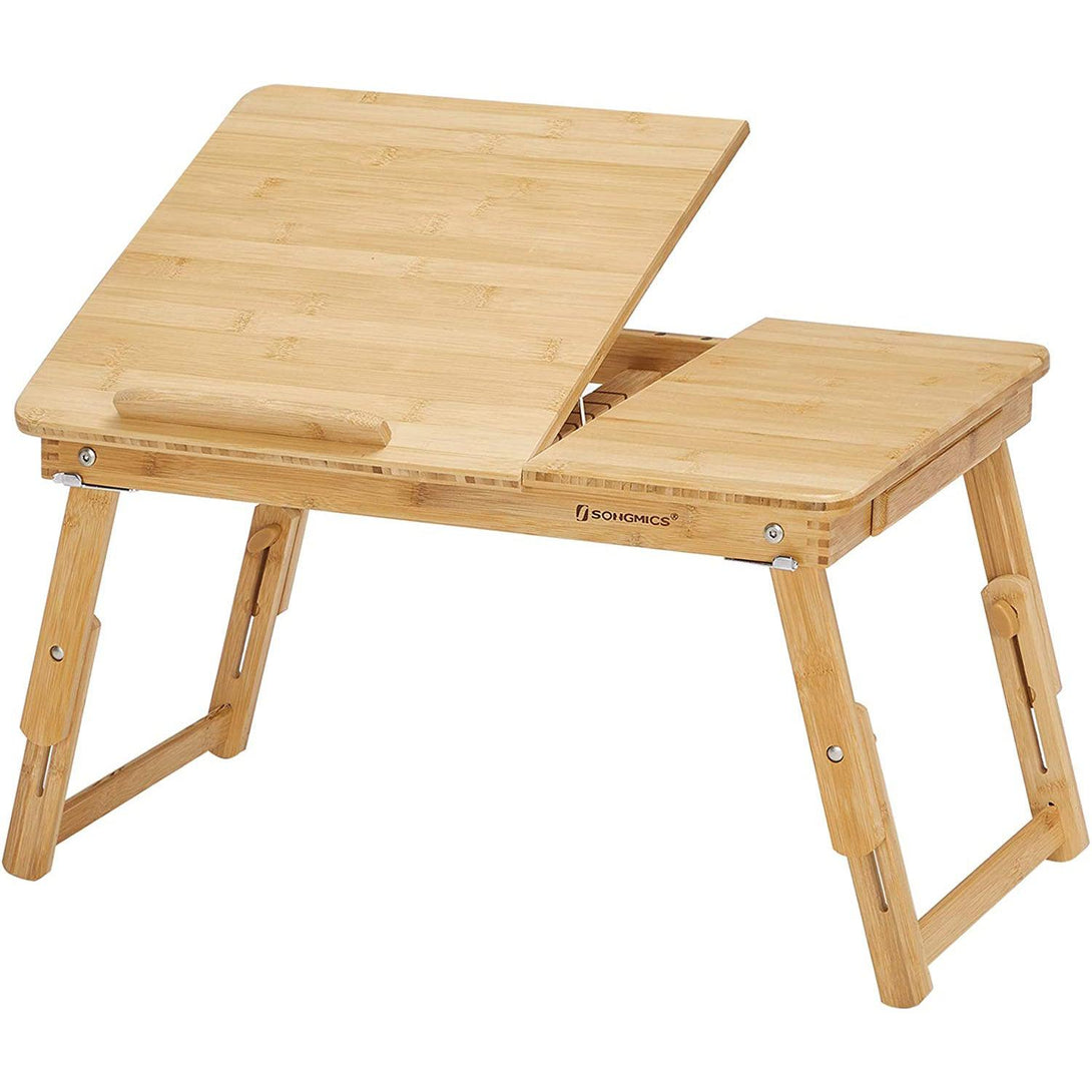 Laptop asztal, bambusz reggelizőtálca 5 állítható dőlésszöggel-VASBÚTOR
