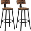 Magas bárszék háttámlával 2 db-os szett, 73 cm magas ülés, barna/fekete-VASBÚTOR