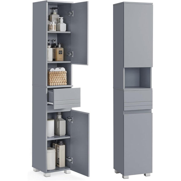 Magas fürdőszobai szekrény 30×30×170 cm, misztikus szürke színben-VASBÚTOR