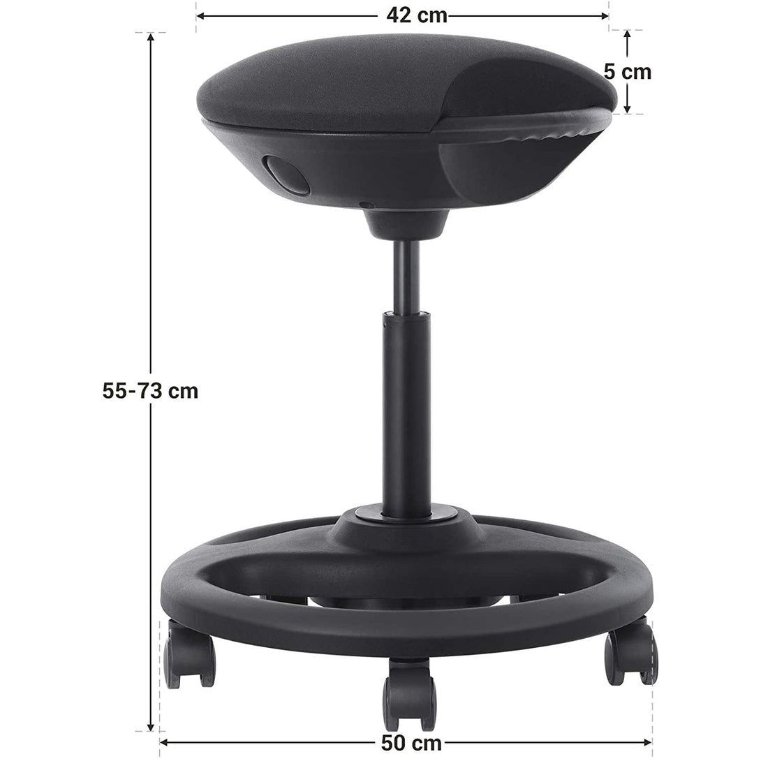 Magas szék, Ergonomikus munkaszék széles üléssel, 10°-os dőlésszög 50 x 55-73 cm, fekete-VASBÚTOR