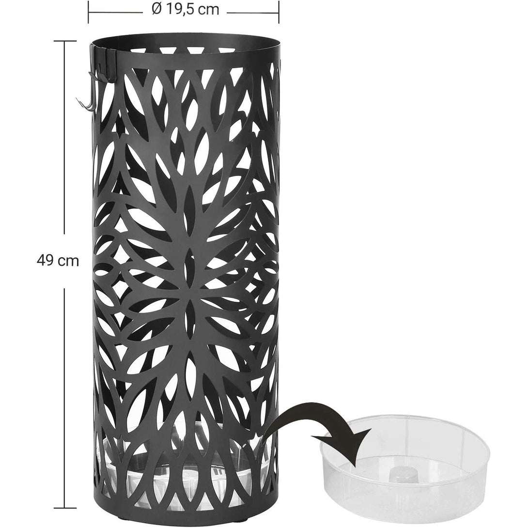 Modern fém esernyőtartó, kivehető csepptálcával, fekete-VASBÚTOR