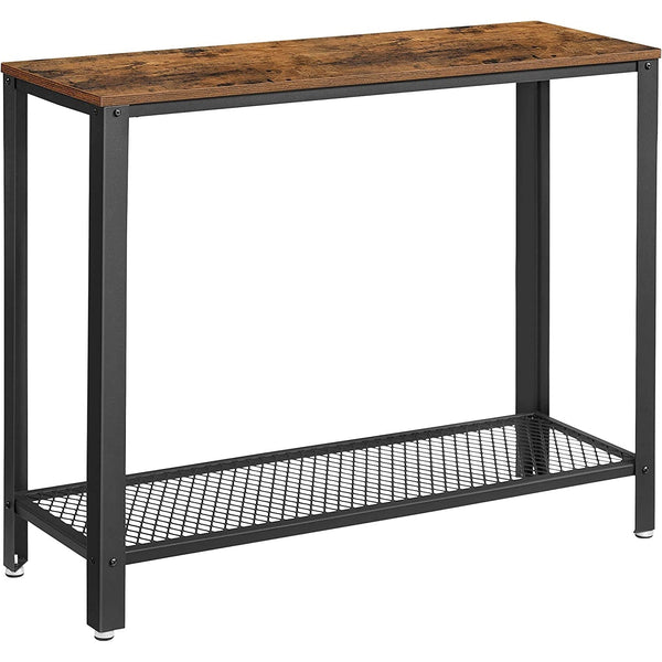 Modern stílusú konzolasztal, asztal állítható lábakkal barna-fekete-VASBÚTOR