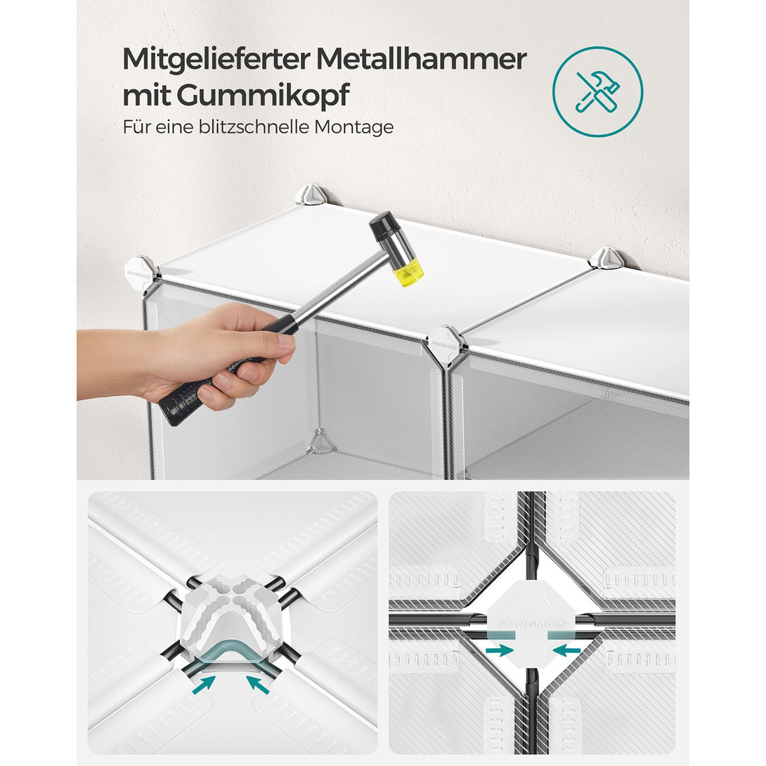 Moduláris összekapcsolható cipőtároló szekrény fehér színben-VASBÚTOR