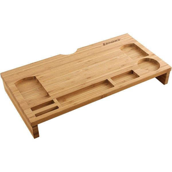 Monitor állvány, bambusz asztali rendező, 60 x 30,2 x 8,5 cm-VASBÚTOR