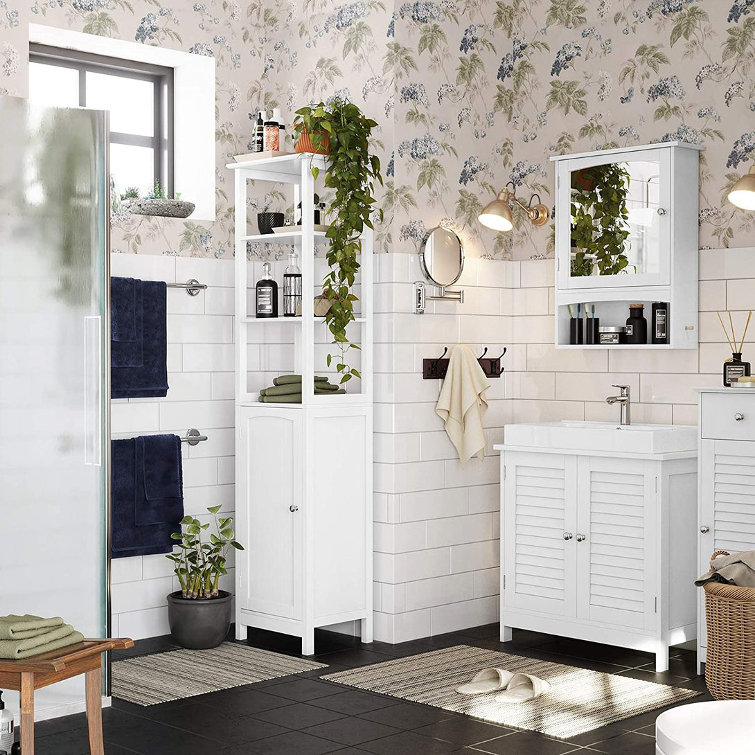 Mosdó alatti fürdőszobai szekrény, dupla ajtós, 60 x 60 x 30 cm matt fehér-VASBÚTOR