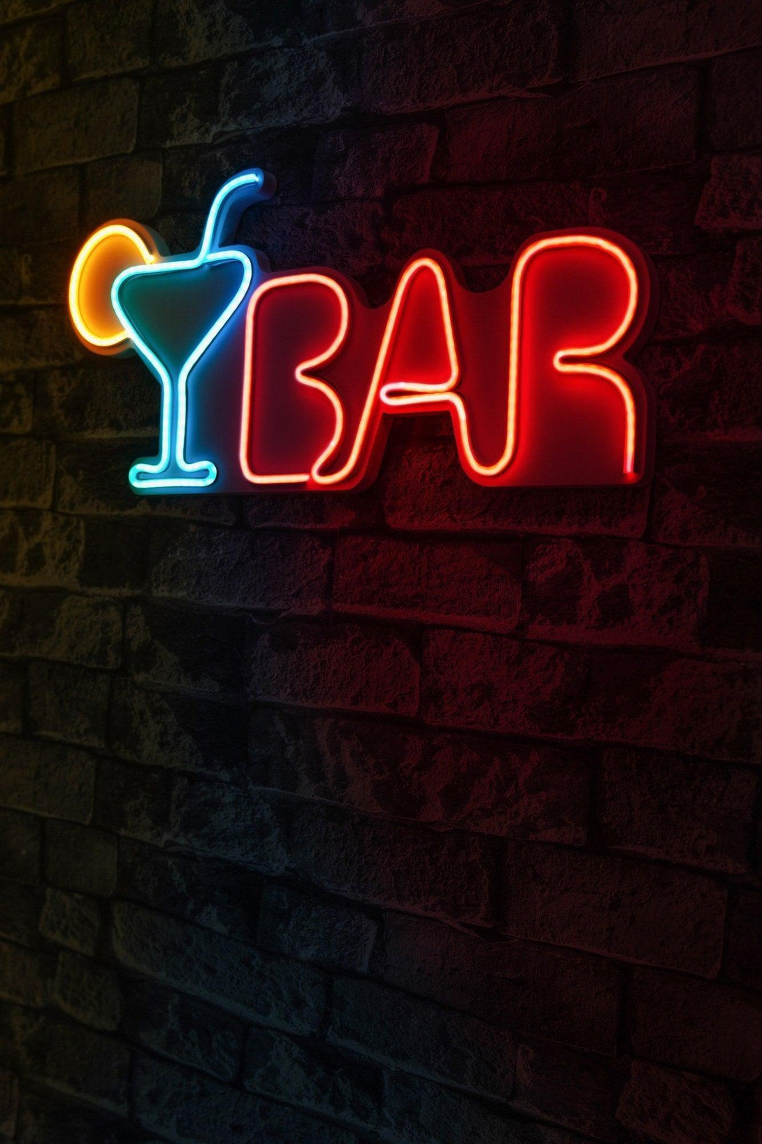 Műanyag LED-es fali dekoráció, Bar - Multicolor-VASBÚTOR