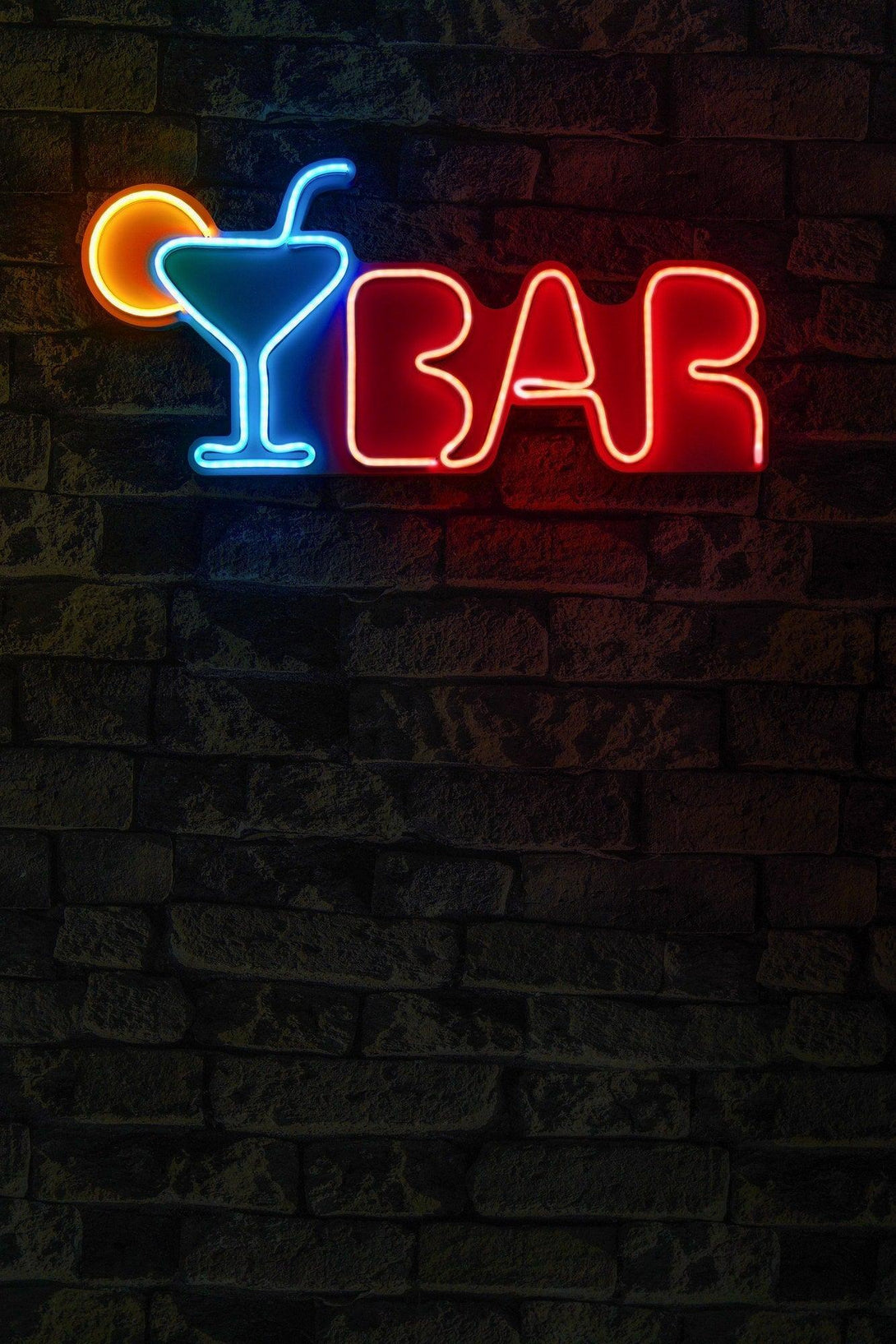 Műanyag LED-es fali dekoráció, Bar - Multicolor-VASBÚTOR
