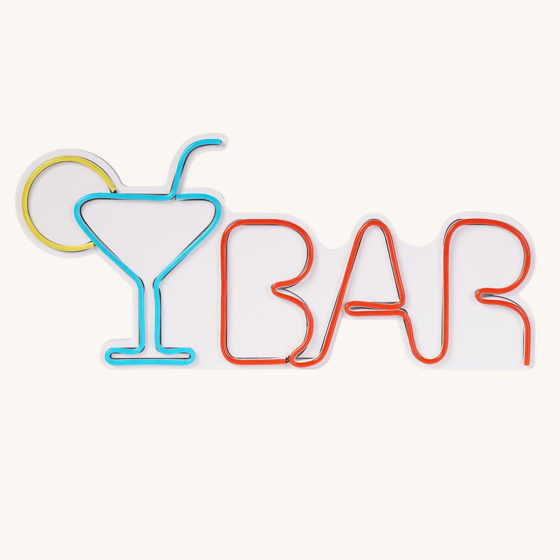 Műanyag LED-es fali dekoráció, Bar - Multicolor-VASBÚTOR