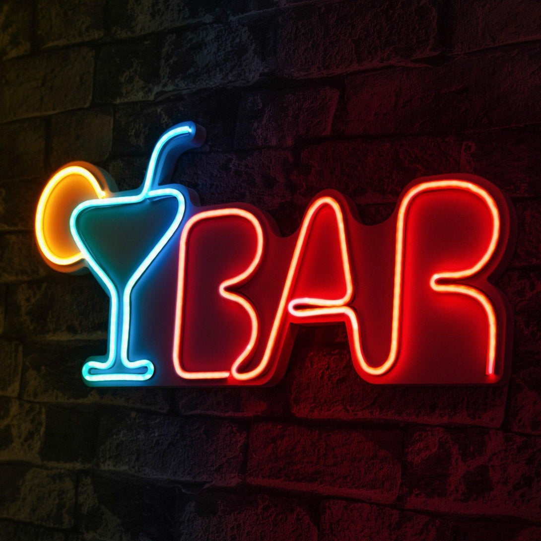 Műanyag LED-es fali dekoráció, Bar - Multicolor-VASBÚTOR