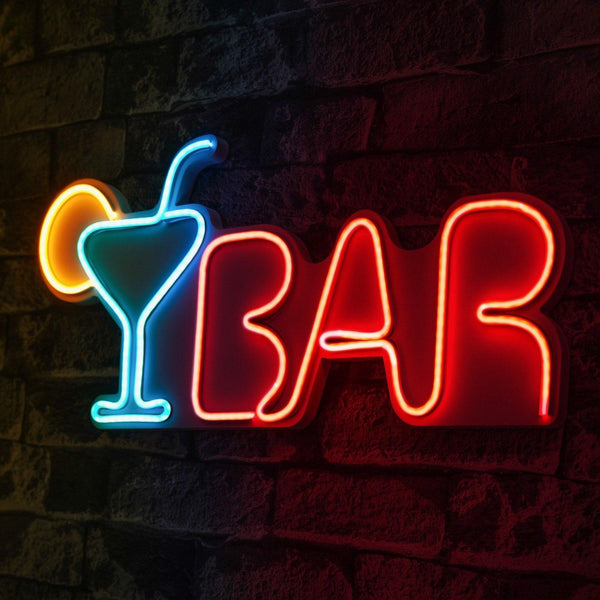Műanyag LED-es fali dekoráció, Bar - Multicolor-VASBÚTOR