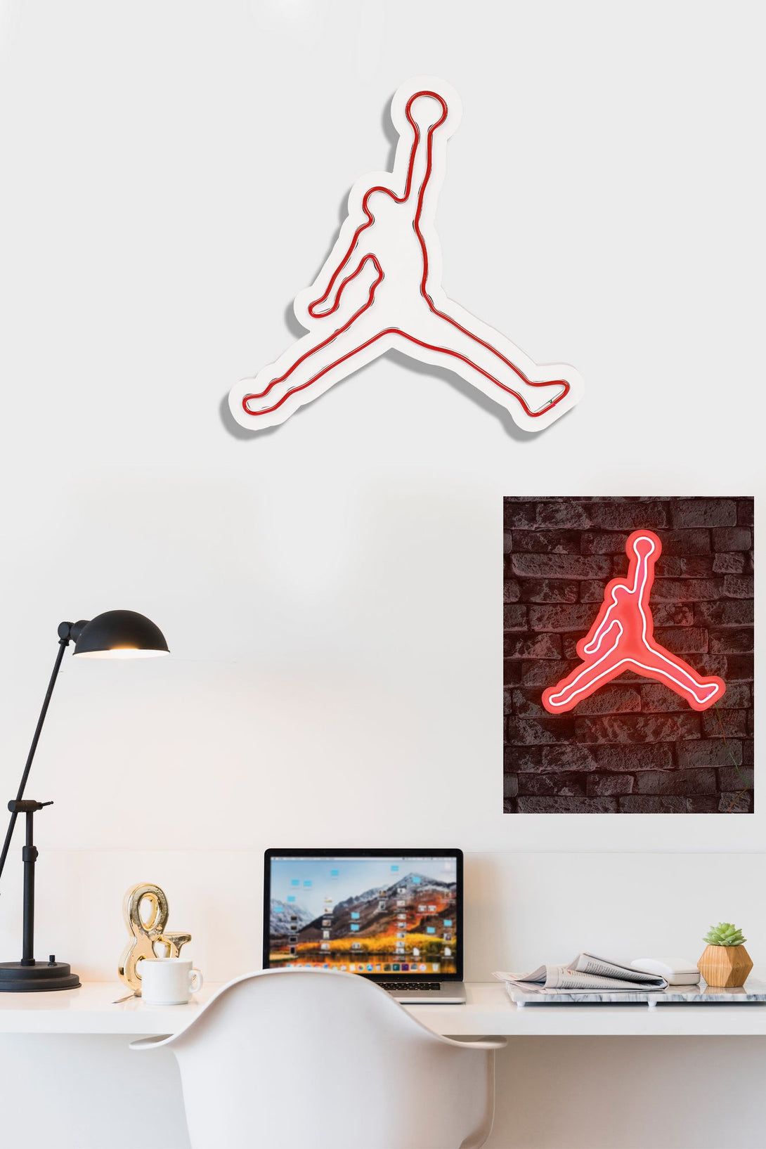 Műanyag LED-es fali dekoráció, Basketball - Red-VASBÚTOR