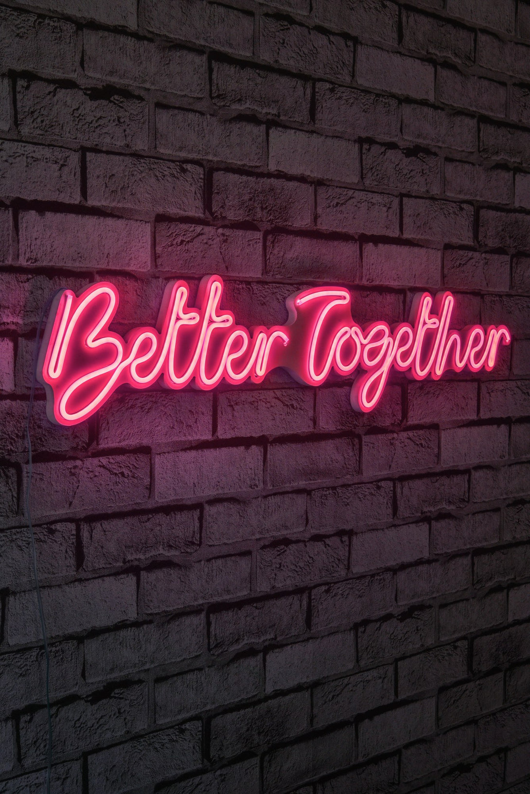 Műanyag LED-es fali dekoráció, Better Together - Pink-VASBÚTOR