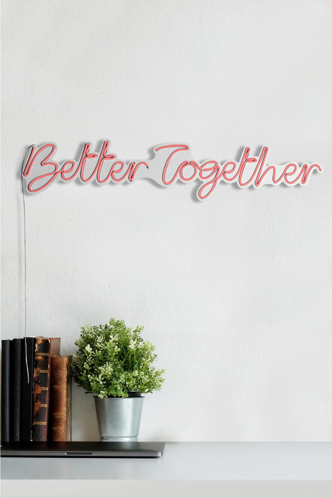 Műanyag LED-es fali dekoráció, Better Together - Pink-VASBÚTOR