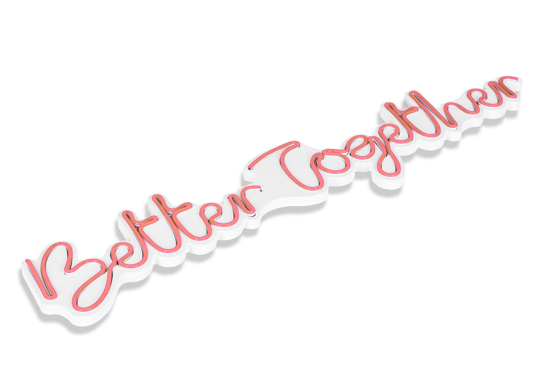 Műanyag LED-es fali dekoráció, Better Together - Pink-VASBÚTOR