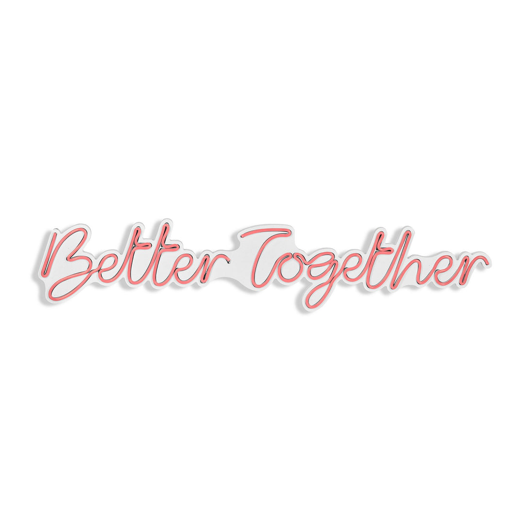 Műanyag LED-es fali dekoráció, Better Together - Pink-VASBÚTOR
