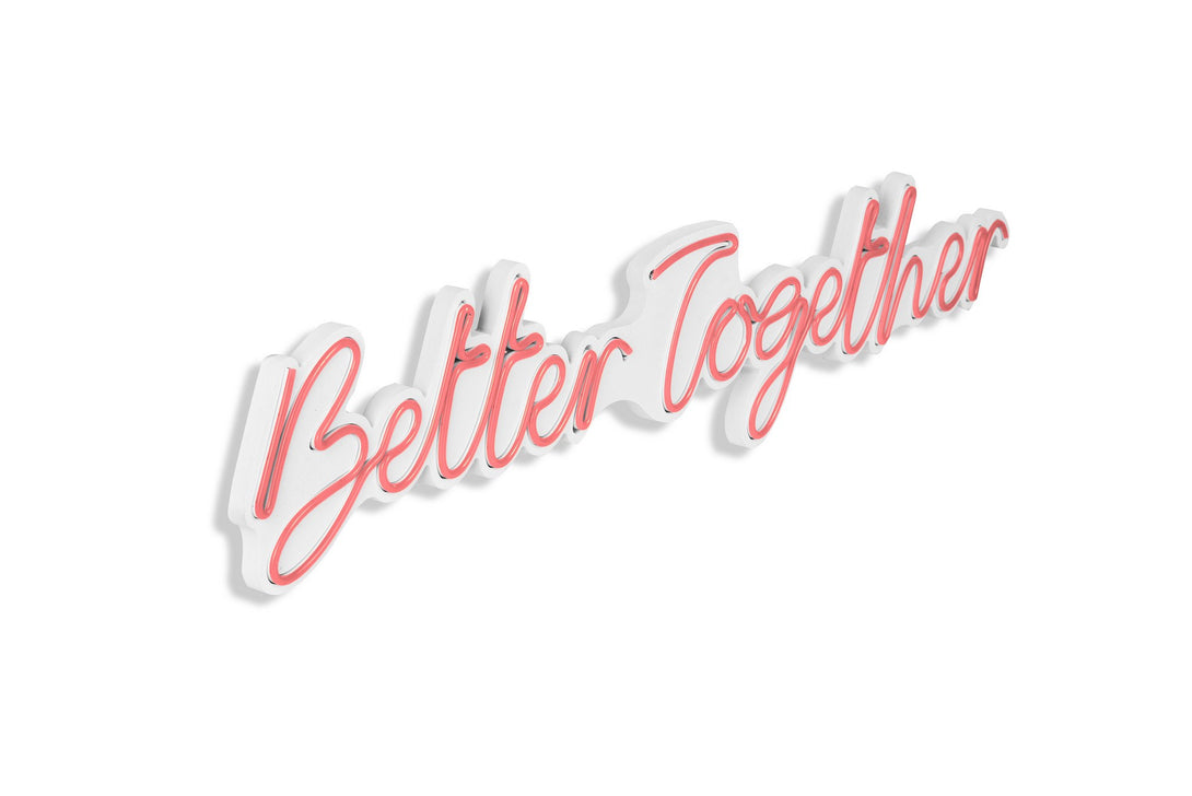Műanyag LED-es fali dekoráció, Better Together - Pink-VASBÚTOR