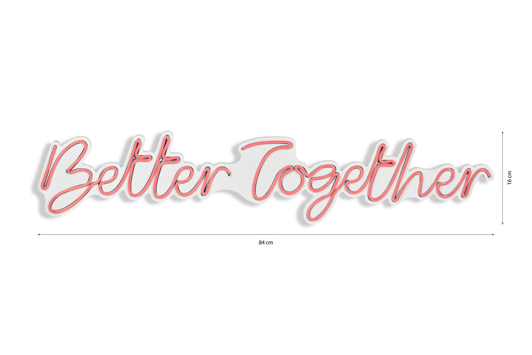 Műanyag LED-es fali dekoráció, Better Together - Pink-VASBÚTOR