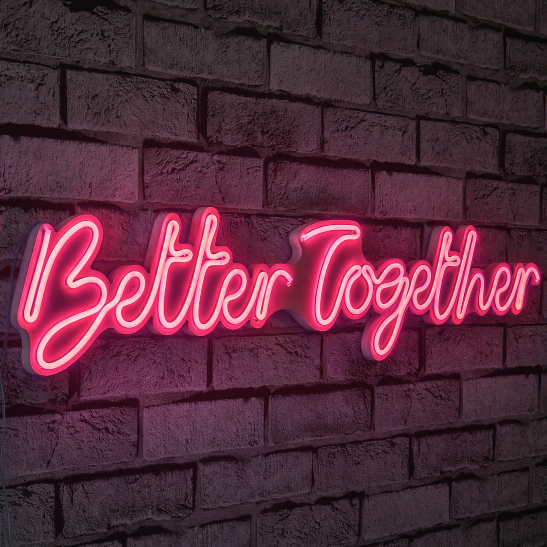 Műanyag LED-es fali dekoráció, Better Together - Pink-VASBÚTOR