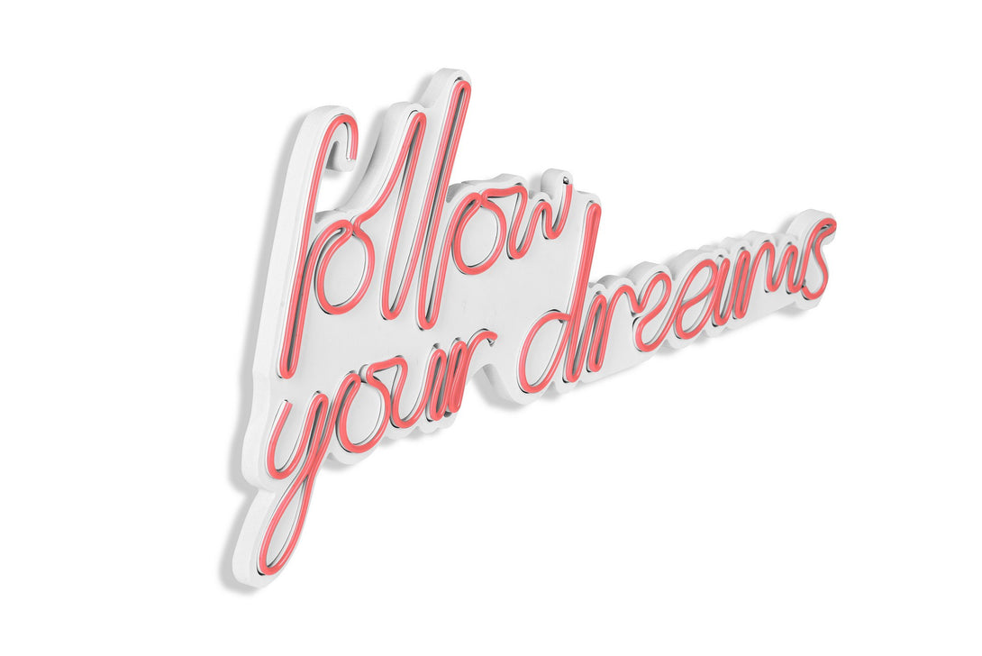 Műanyag LED-es fali dekoráció, Follow Your Dreams - Pink-VASBÚTOR