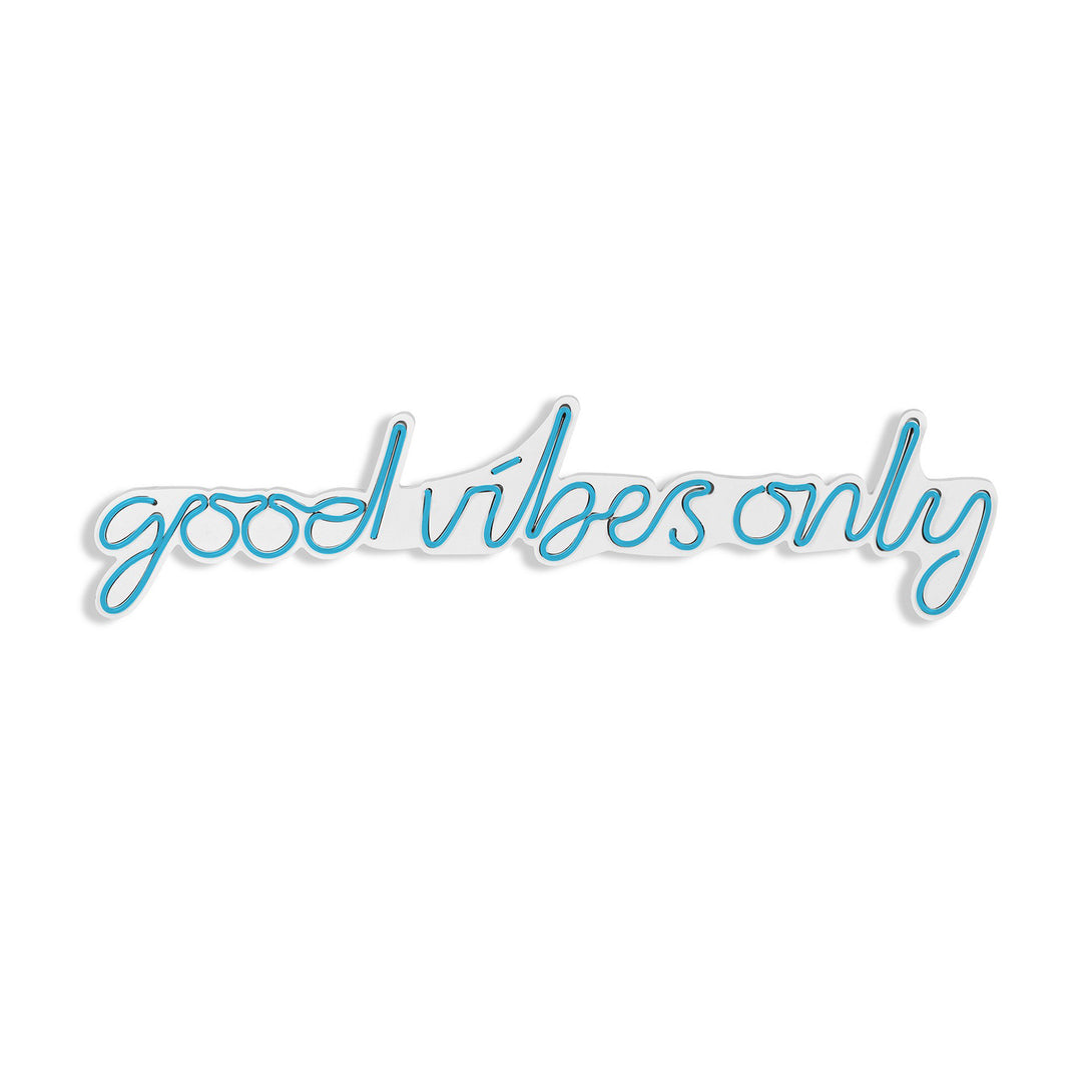 Műanyag LED-es fali dekoráció, Good Vibes Only - Blue-VASBÚTOR