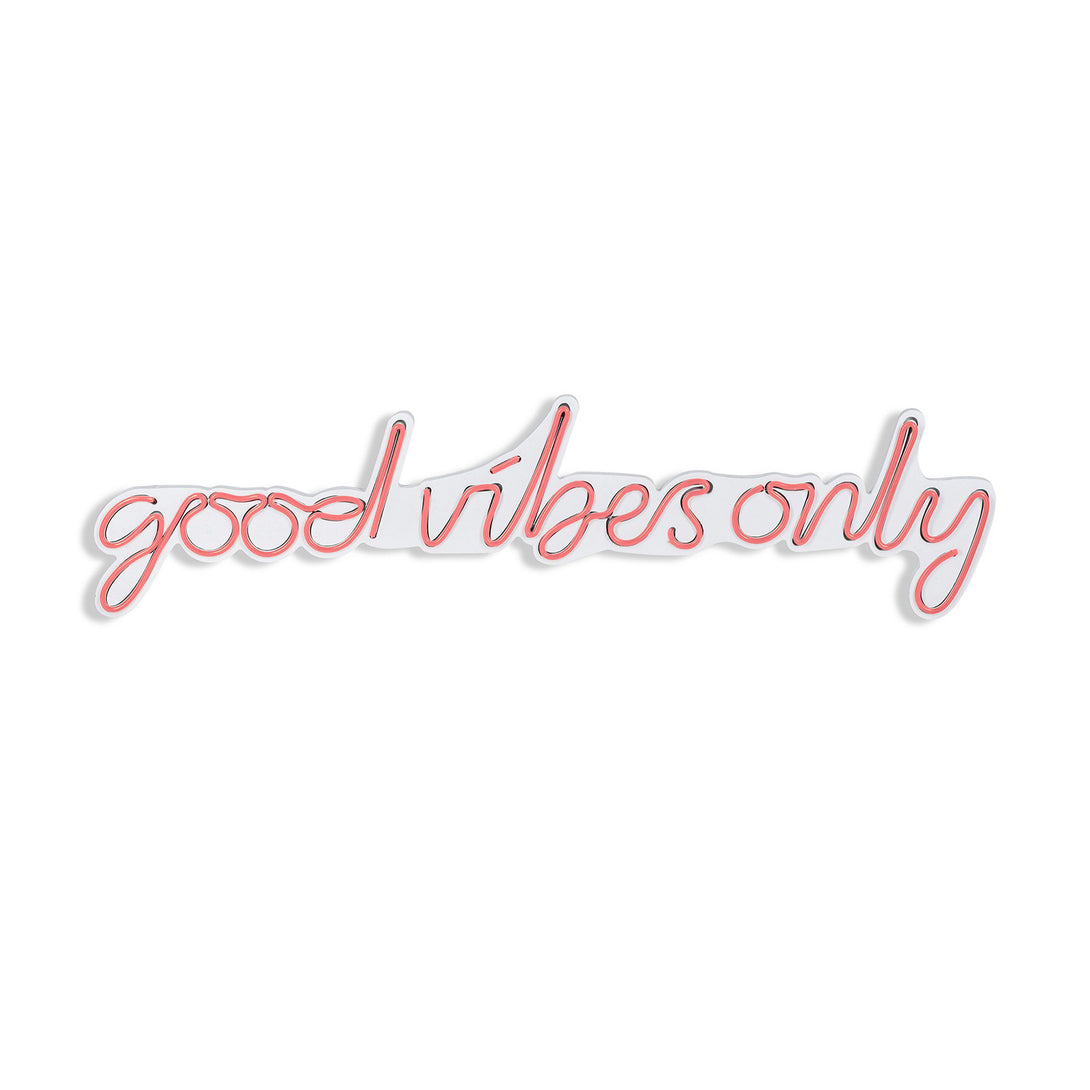 Műanyag LED-es fali dekoráció, Good Vibes Only - Pink-VASBÚTOR