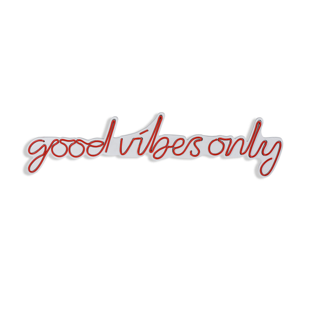 Műanyag LED-es fali dekoráció, Good Vibes Only - Red-VASBÚTOR