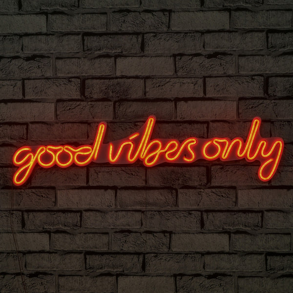 Műanyag LED-es fali dekoráció, Good Vibes Only - Red-VASBÚTOR