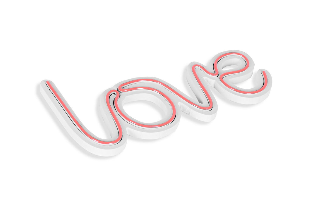 Műanyag LED-es fali dekoráció, Love - Pink-VASBÚTOR