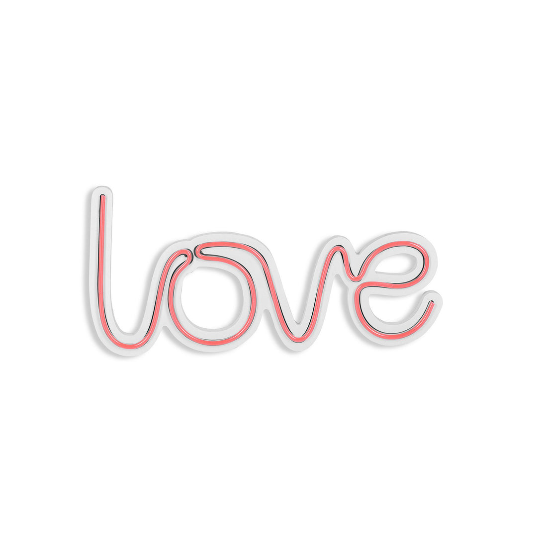 Műanyag LED-es fali dekoráció, Love - Pink-VASBÚTOR