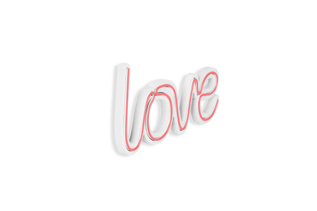 Műanyag LED-es fali dekoráció, Love - Pink-VASBÚTOR