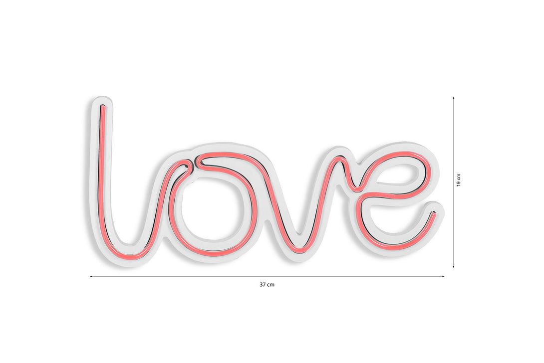 Műanyag LED-es fali dekoráció, Love - Pink-VASBÚTOR