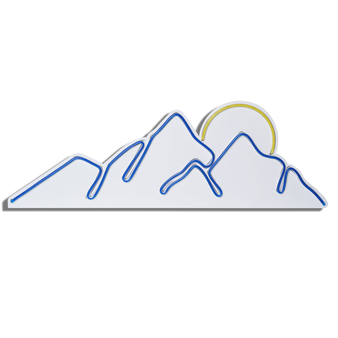Műanyag LED-es fali dekoráció, Mountain - Blue - Sárga-VASBÚTOR