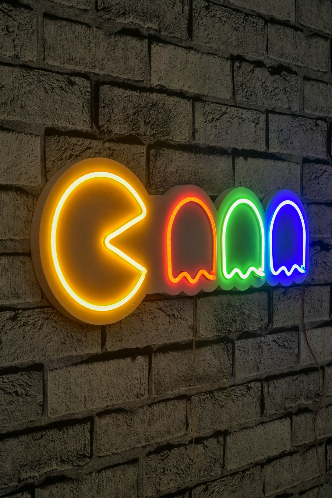 Műanyag LED-es fali dekoráció, Pacman - Multicolor-VASBÚTOR