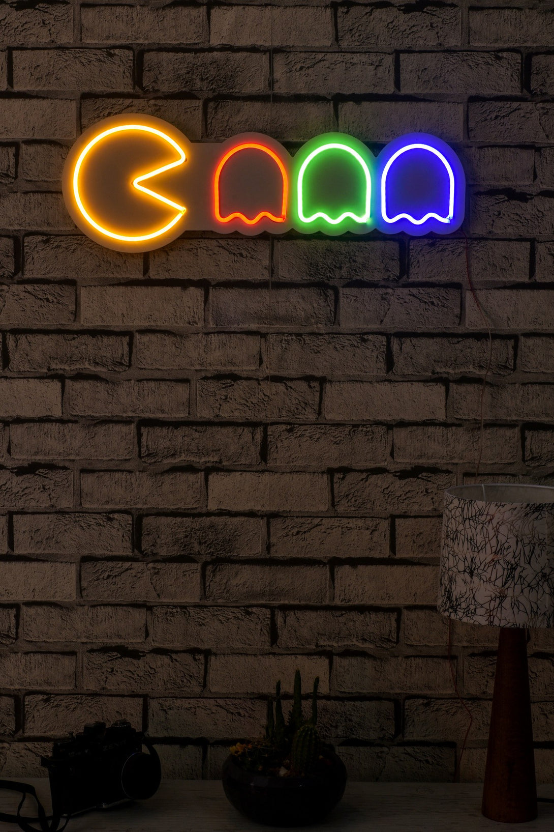 Műanyag LED-es fali dekoráció, Pacman - Multicolor-VASBÚTOR