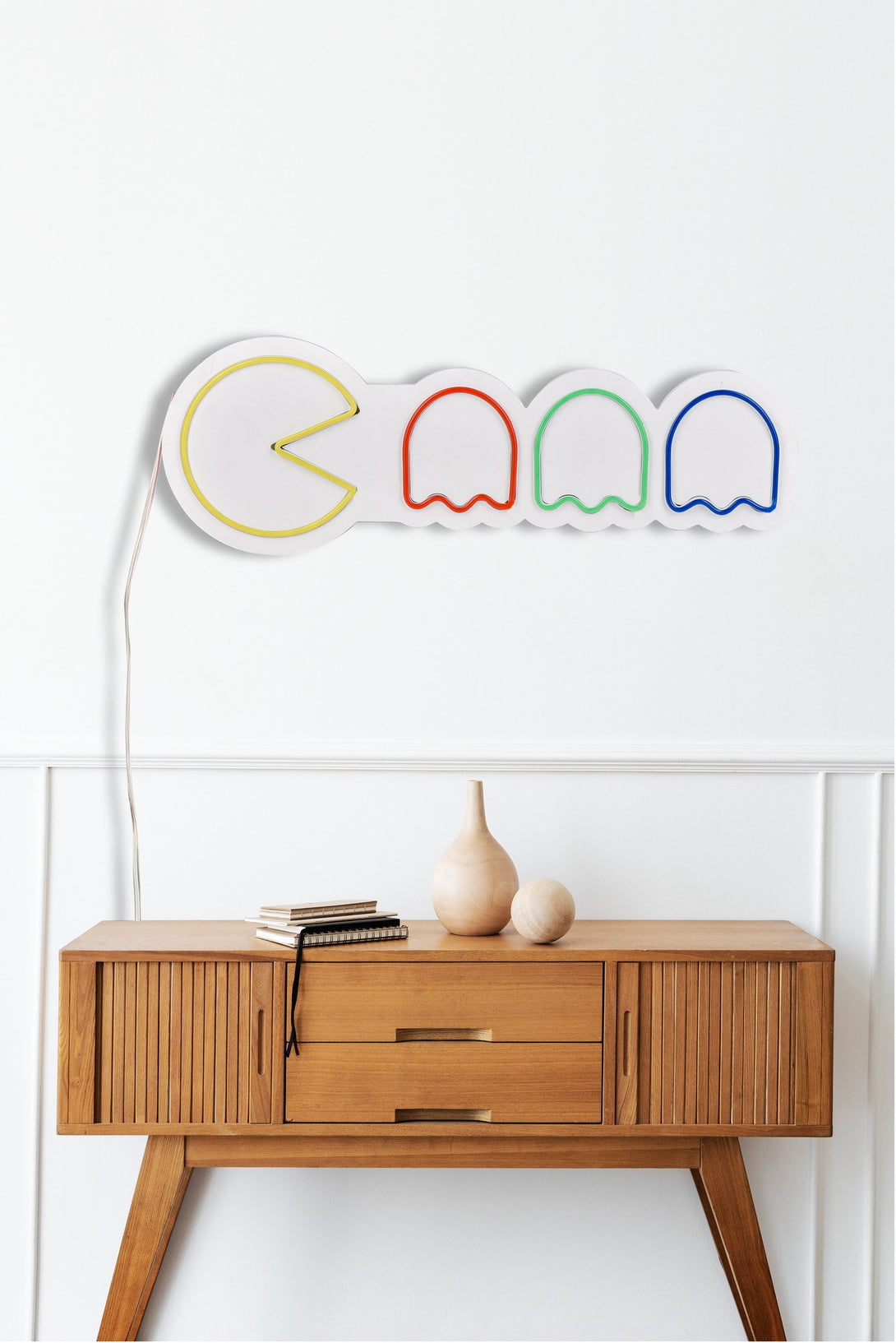 Műanyag LED-es fali dekoráció, Pacman - Multicolor-VASBÚTOR