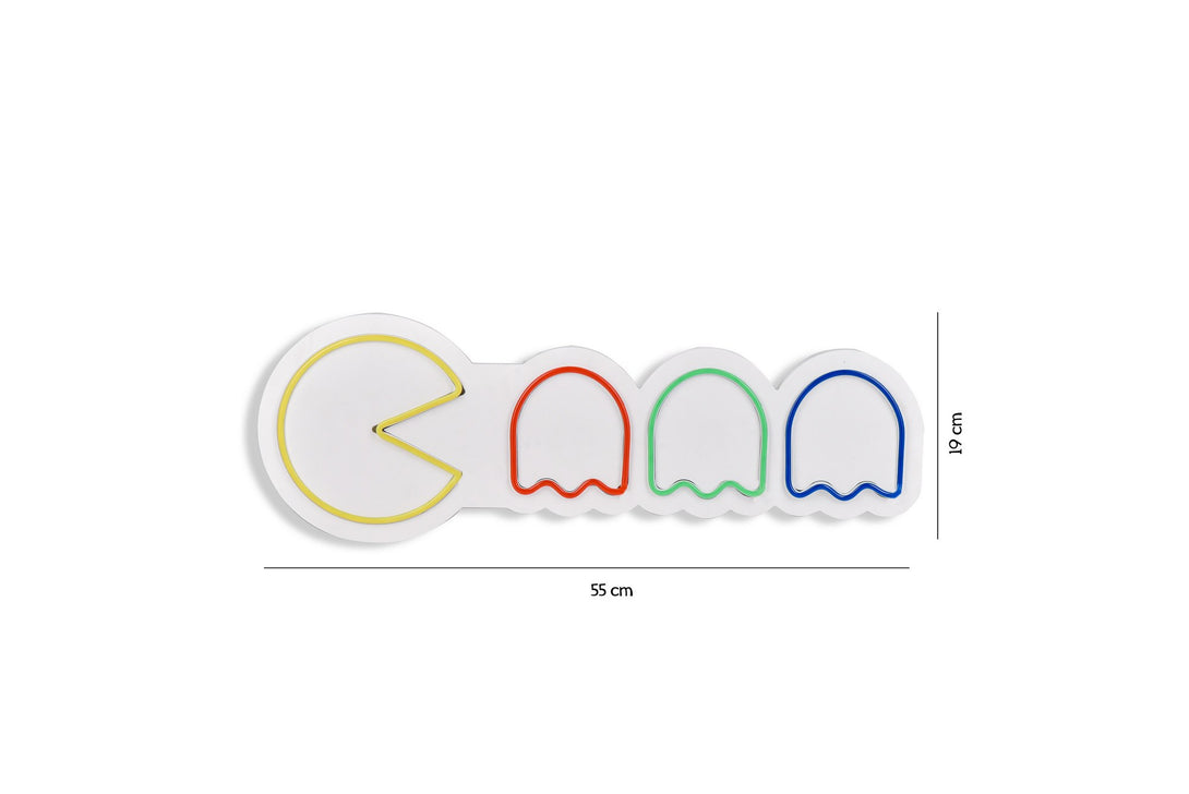 Műanyag LED-es fali dekoráció, Pacman - Multicolor-VASBÚTOR