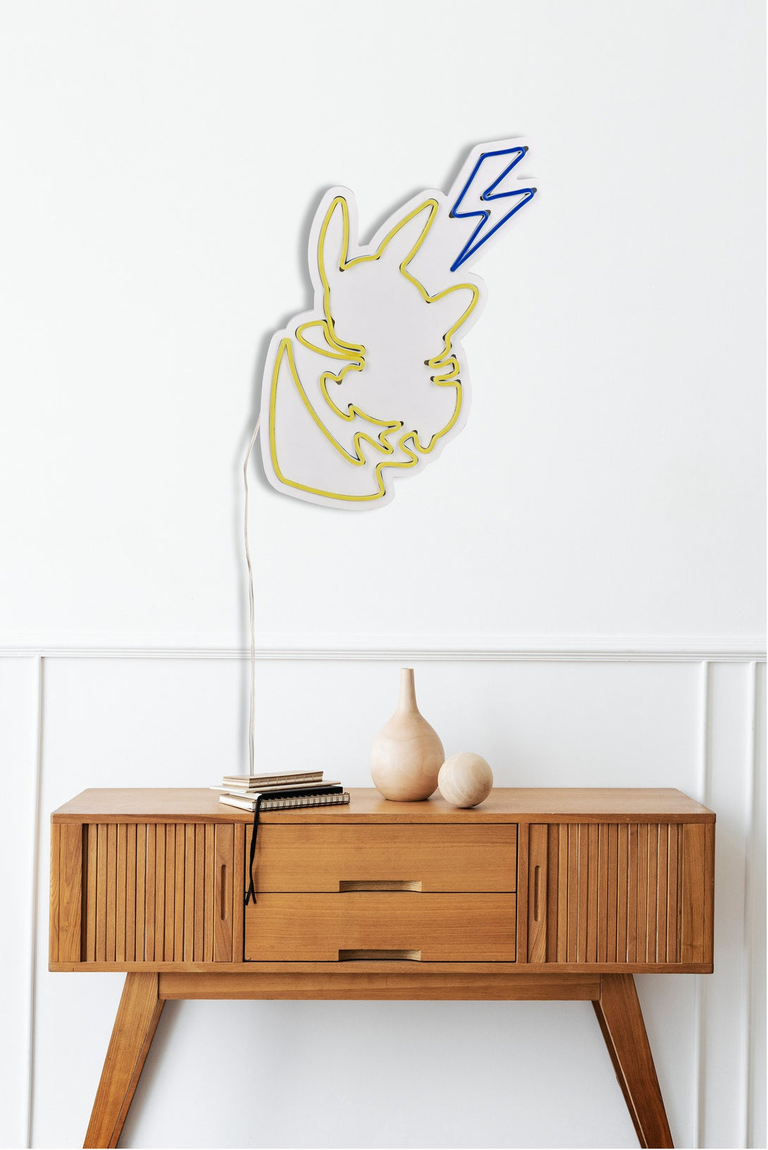 Műanyag LED-es fali dekoráció, Pikachu - Sárga Blue-VASBÚTOR