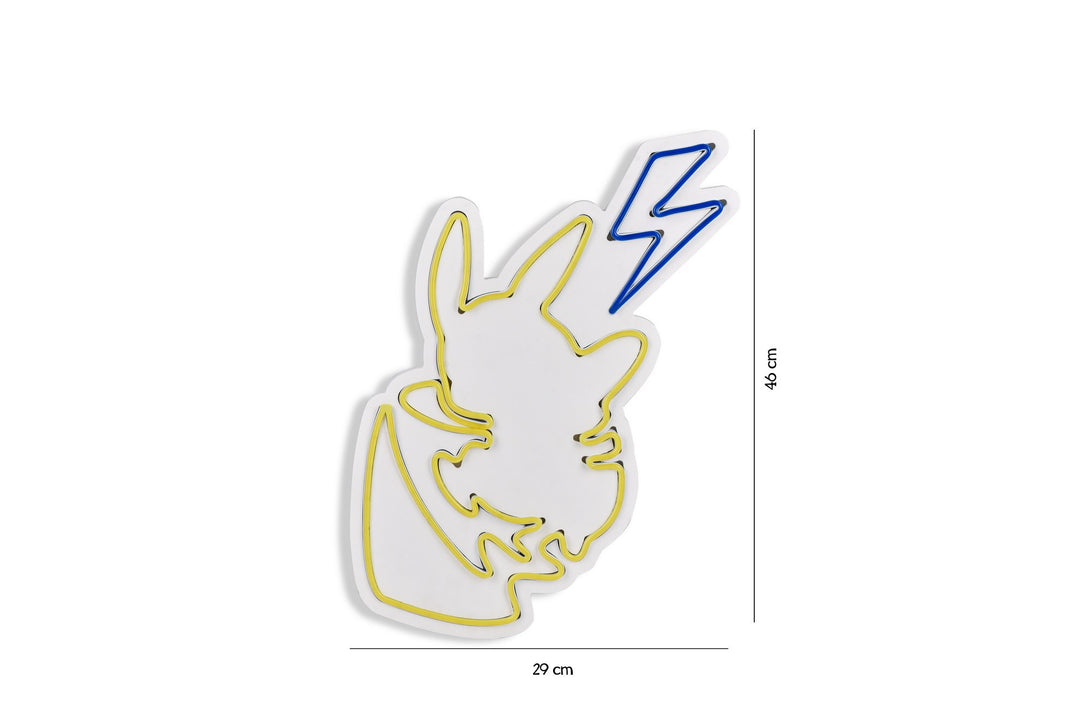 Műanyag LED-es fali dekoráció, Pikachu - Sárga Blue-VASBÚTOR