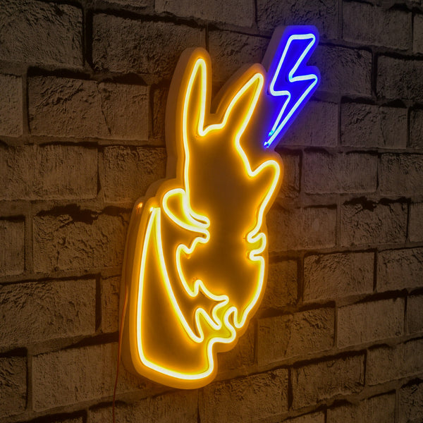 Műanyag LED-es fali dekoráció, Pikachu - Sárga Blue-VASBÚTOR
