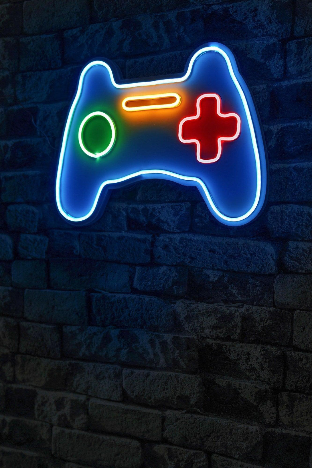 Műanyag LED-es fali dekoráció, Play Station Gaming Controller - Blue-VASBÚTOR