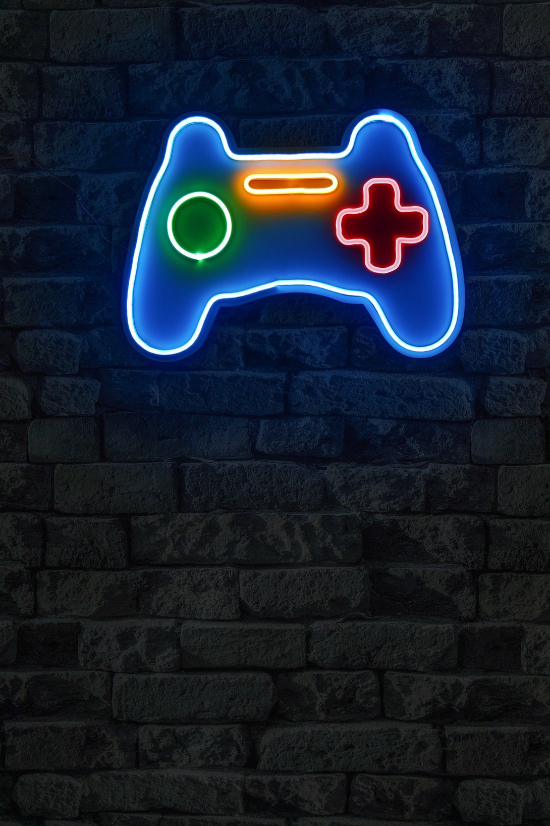 Műanyag LED-es fali dekoráció, Play Station Gaming Controller - Blue-VASBÚTOR
