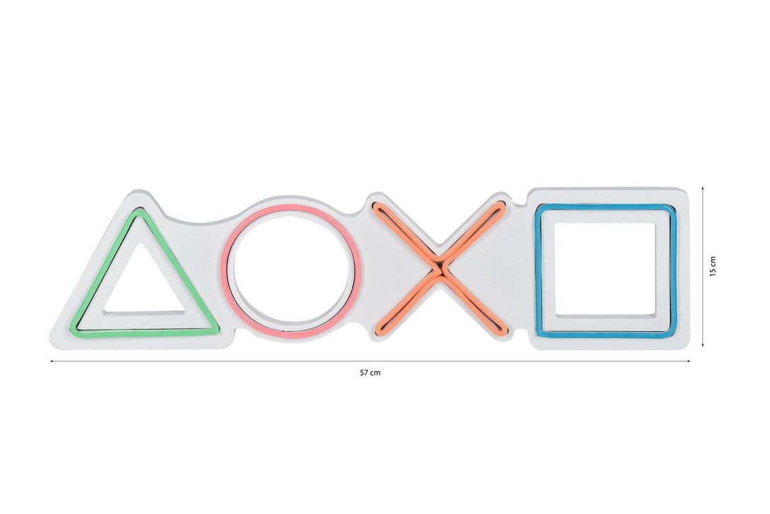 Műanyag LED-es fali dekoráció, Play Station - Multicolor-VASBÚTOR