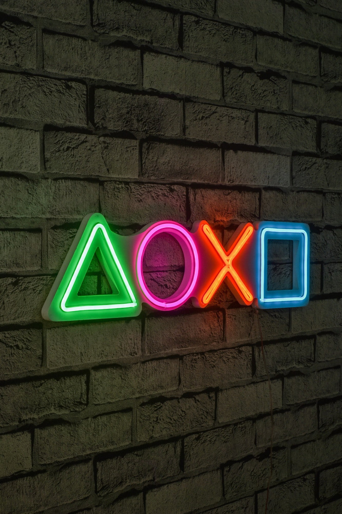 Műanyag LED-es fali dekoráció, Play Station - Multicolor-VASBÚTOR